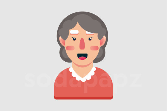 Grandma 2 Family Character Icon – A Versatile Design Asset