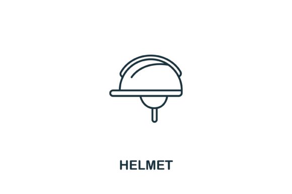 Helmet Icon from Work Safety Collection: A Symbol for Modern Design and Safety Communication