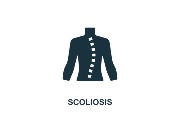 Scoliosis Icon: Simple Design for Health and Wellness Projects